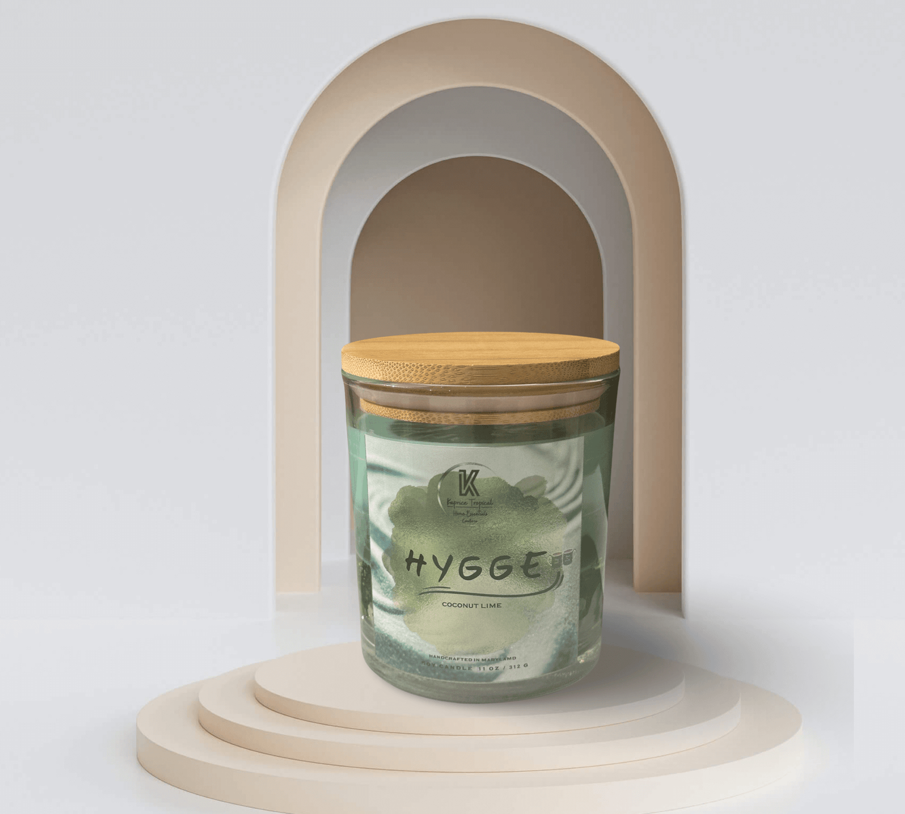 HYGGE natural candle in soft ambient lighting