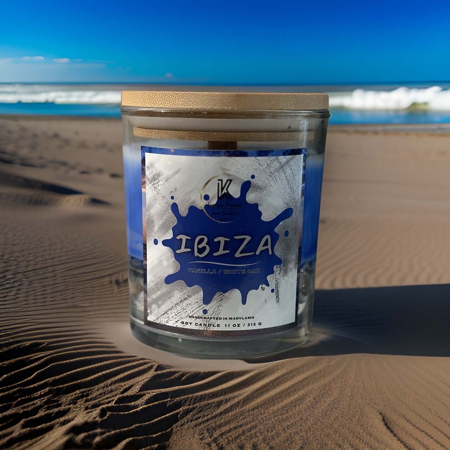 IBIZA handmade candle offering tranquil and calming ambiance for your space