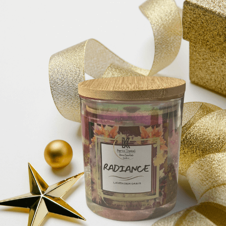 Radiance soy scented candle in elegant minimalist jar