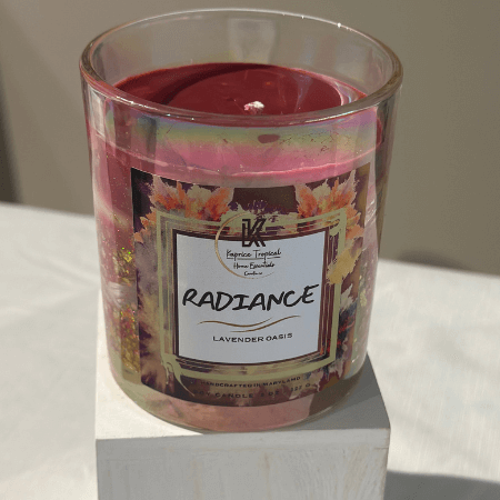 Kaprice Tropical Candle Co. Radiance candle glowing warmly