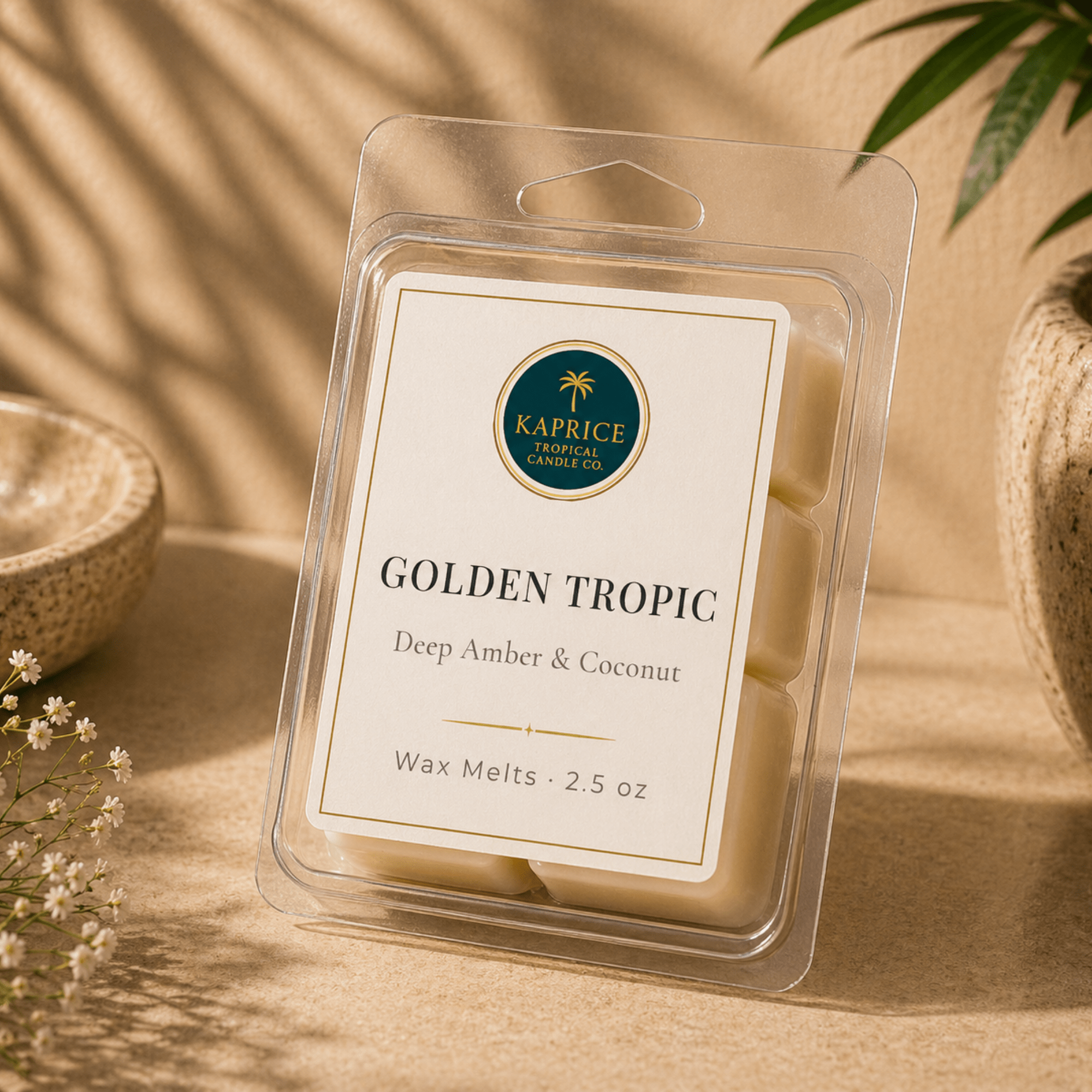 Golden Tropic Wax Melt | Warm Tropical Coconut Soy – Kaprice