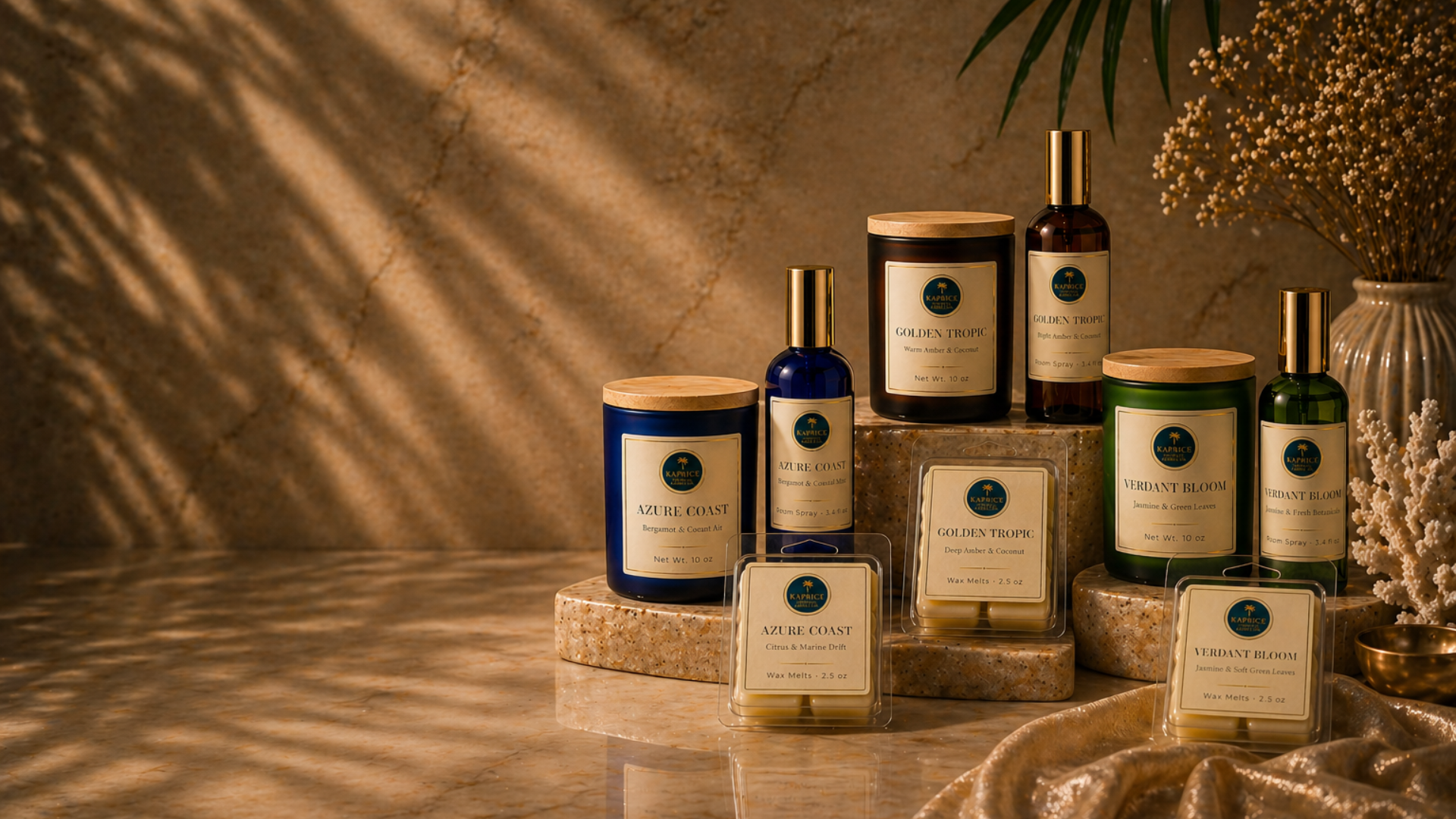 Kaprice Tropical luxury handmade soy candles for relaxing home ambiance